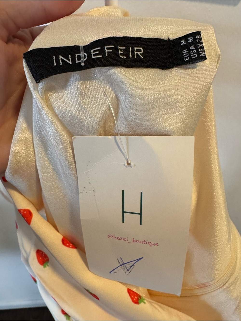 Indefier Hazel boutique Satin Strawberry Mini Dress NWT - Picture 5 of 5